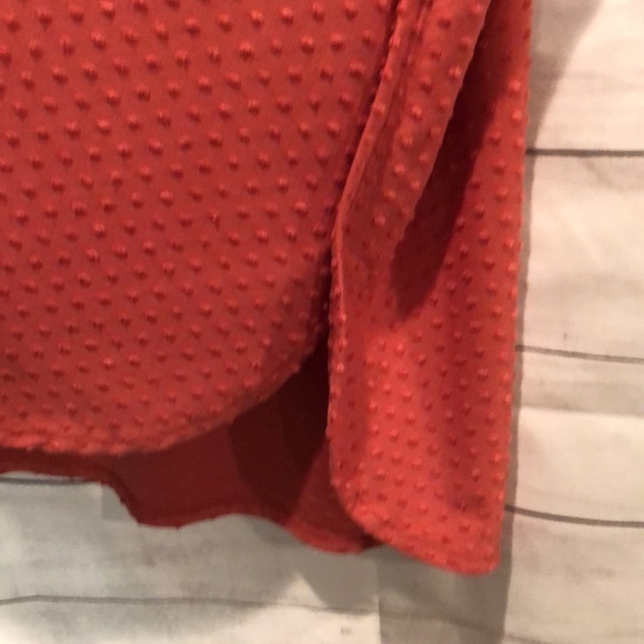 Adrianna Papell Swiss dot short sleeve salmon colored top XXL - Picture 4 of 5